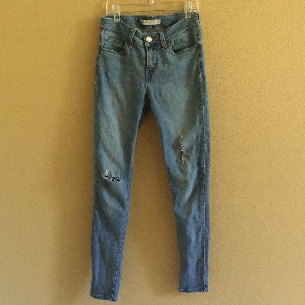 blue levi stratus skinny jeans